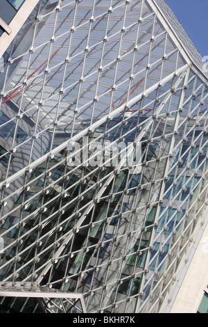 Cadre en verre et en métal de 55 l'atrium de Baker Street. Banque D'Images