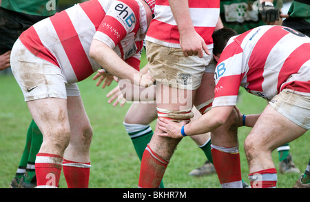 Rugby Club. Tenbury Wells v Claverdon dans les Midlands de l'Ouest (5) Sud ouest ligue. Banque D'Images