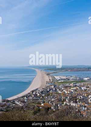 Vue sur la plage de Chesil Fortuneswell. Île de Portland Dorset UK Banque D'Images