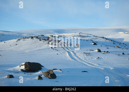 La conduite hors route de l'Icelandic glacier Myrdalsjokull Banque D'Images