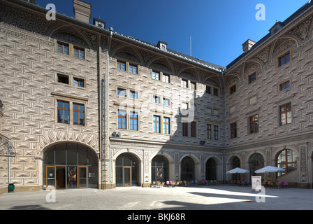 Cour du palais Schwarzenberg, Prague, République Tchèque Banque D'Images