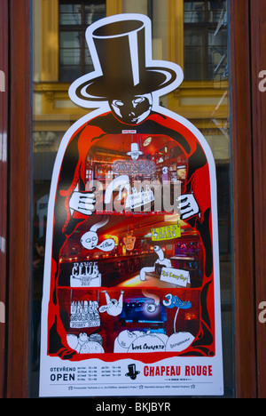 Chapeau Rouge bar discothèque Prague République Tchèque Europe extérieur Banque D'Images