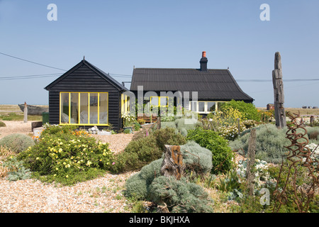 Perspective Cottage, Dungeness, Kent UK Banque D'Images