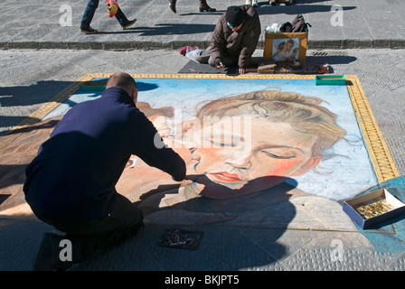 Madonnaro, Florence (Firenze), UNESCO World Heritage Site, Toscane, Italie, Europe Banque D'Images