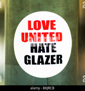 Love United Hate Glazer Banque D'Images