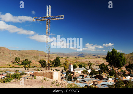 Scène de macha -- une petite ville dans la hautes terres boliviennes. Banque D'Images