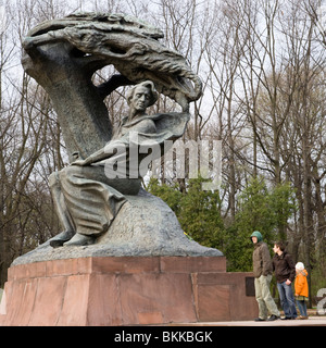 L'Fryderik Chopin Monument par Wacław Szymanowski. Les Thermes parc, ou Royal Bath. Pologne Varsovie Banque D'Images