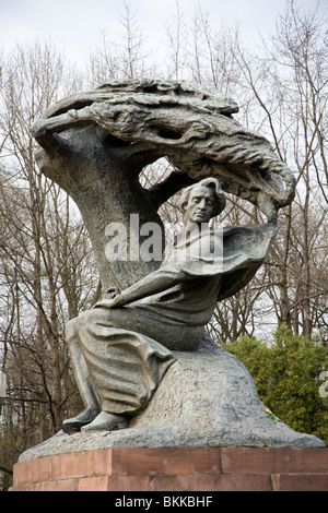 L'Fryderik Chopin Monument par Wacław Szymanowski. Les Thermes parc, ou Royal Bath. Pologne Varsovie Banque D'Images