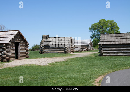 Les Huttes des soldats à Valley Forge en Pennsylvanie Banque D'Images