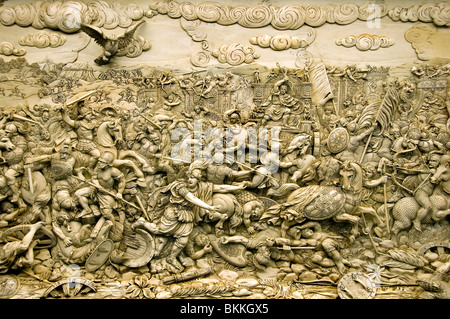 La bataille de Gaugamela 331 BC entre Alexandre le Grand et de Darius III de Perse. Espagne Madrid Musée Banque D'Images