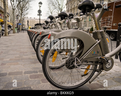 Vélib ou liberté Location Scheme in Paris, France Banque D'Images