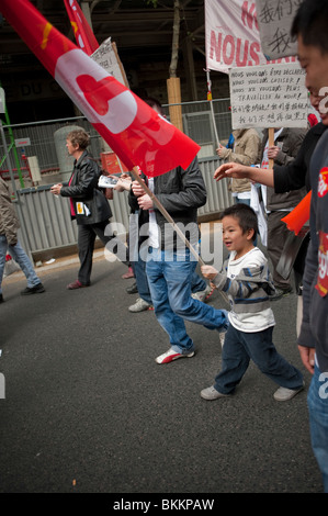 Les principaux syndicats de France manifestent le 1er mai, démonstration de la fête du travail, Paris, France, CGT Banque D'Images