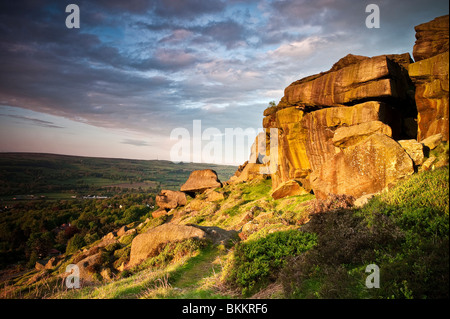 Coucher de soleil sur Ilkley Banque D'Images