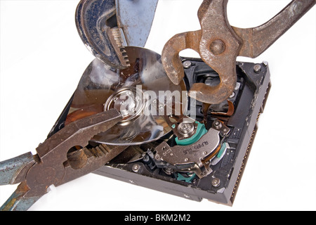 Disque dur endommagé Banque D'Images