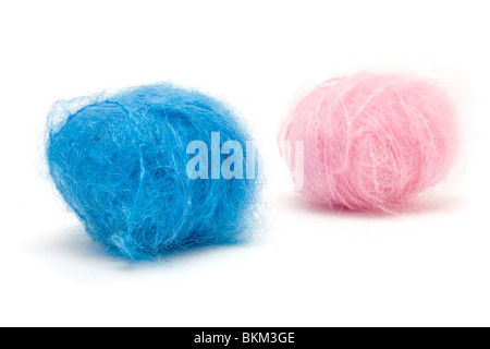 Image conceptuelle de Rose Bébé n Blue laine mohair à illustrer est-ce un garçon ou une fille ? Banque D'Images