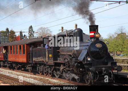 À partir de la locomotive à vapeur conservés sur son parcours, où acheter, au Danemark. Construit pour les chemins de fer danois par Societa Italiana Ernesto Breda en Italie 1900 Banque D'Images