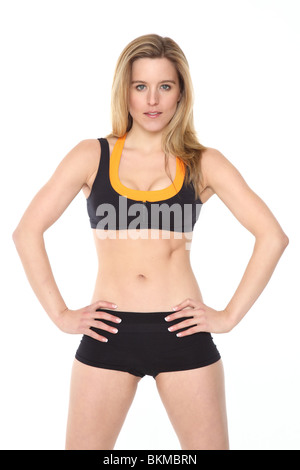 Femme en fitness clothes posing Banque D'Images