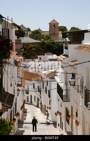 Calle típica Pueblo Blanco de Mijas Costa del Sol Andalousie Málaga España rue typique dans le village blanc de Mijas andalousie Banque D'Images