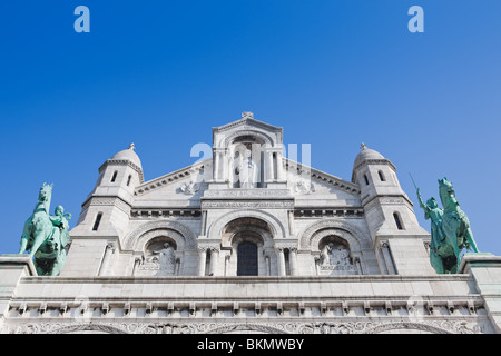 La basilique du Sacré-Cœur de Jésus, communément connu sous le nom de Basilique du Sacré-Coeur, Montmartre, Paris Banque D'Images