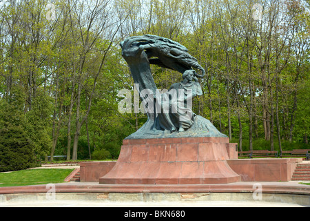 Monument à Frédéric Chopin dans le Parc des Thermes royaux Lazienki Krolewskie () à Varsovie, Pologne Banque D'Images