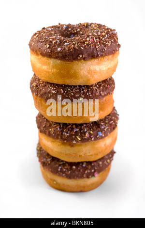 Pile de beignets au chocolat Banque D'Images