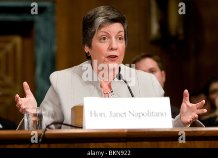 Le Secrétaire de la sécurité intérieure, Janet Napolitano Banque D'Images