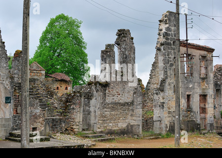 Oradour-sur-Glane où le 10 juin 1944, 642 habitants ont été massacrés par un WW2 allemand Waffen-SS company, Limousin, France Banque D'Images