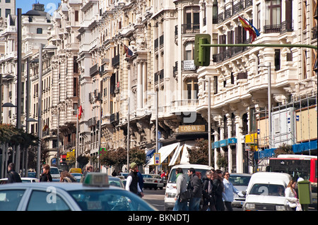 Gran Via, Madrid, Espagne Banque D'Images