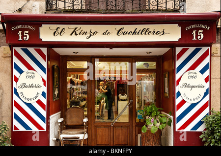 Barber shop, Madrid, Espagne Banque D'Images