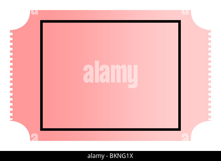 Dégradé en blanc ou rose cinema movie ticket avec copie espace, isolé sur fond blanc. Banque D'Images