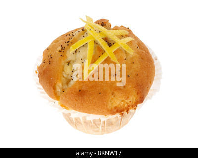 Les zestes de citron et les graines de pavot des muffins Banque D'Images