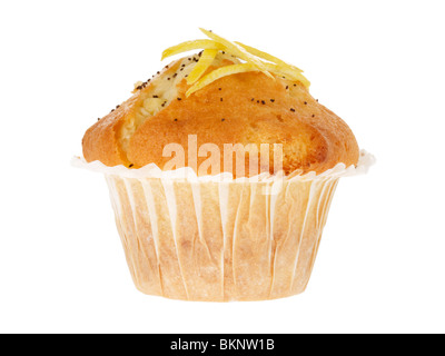 Les zestes de citron et les graines de pavot des muffins Banque D'Images