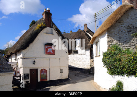 Chaumières au village helford, Cornwall, uk Banque D'Images