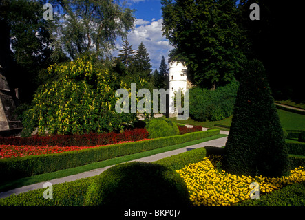 Palace Gardens, château d'Ambras, Schloss Ambras, ville d'Innsbruck, Tyrol, Autriche Etat Banque D'Images