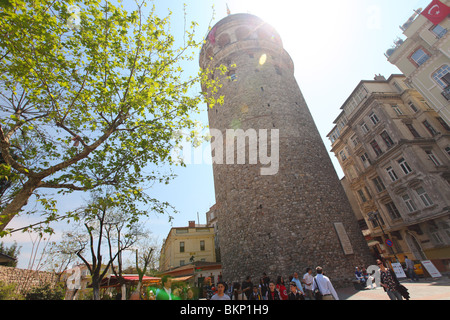 La Turquie, Istanbul, tour, Beyoglu, karakoy, Tour de Galata Galata Kulesi, Banque D'Images