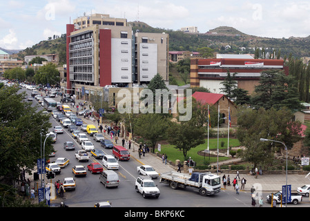 Le centre de Maseru, capitale du Lesotho Banque D'Images