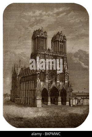 Cathédrale Notre-Dame de Reims. Banque D'Images