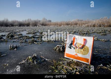 Dans Schaatsers de Oostvaardersplassen Banque D'Images