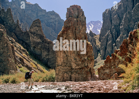 Le sentier de montagne à Stok Kangri, Ladakh, nord-ouest de l'Inde Banque D'Images