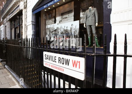 Tailleurs Savile Row à Londres. Banque D'Images