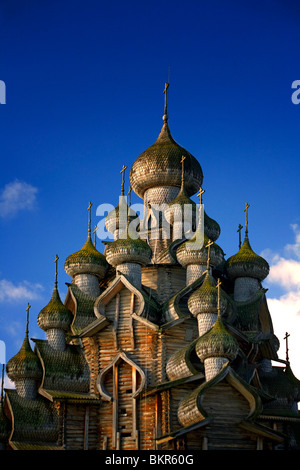 La Russie, la Carélie, l'île de Kizhi ; la vingt-deux Cathédrale à coupole de la Transfiguration Banque D'Images
