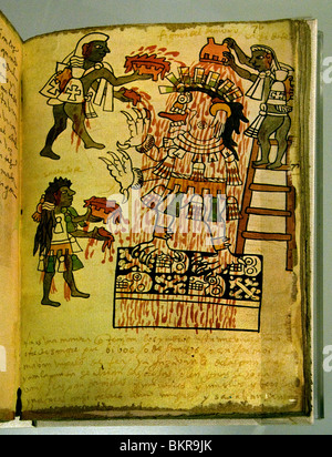 Tro Codex Cortesianus codices Mayas la civilisation Maya précolombien écrit en hiéroglyphes mayas 1250 AD 1500 Banque D'Images