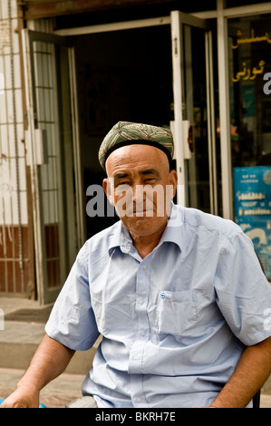 Un homme de Kashgar ouïghour, en Chine. Banque D'Images