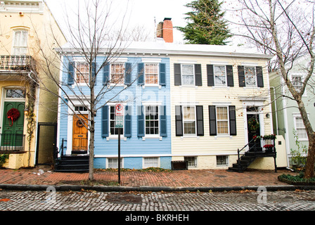 Rangées de maisons typiques de Georgetown à Washington DC Banque D'Images