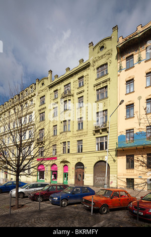 Immeuble Art nouveau, 10 Gorekho Maxima Namesti, Maxim Gorkhy Place, Prague, République Tchèque Banque D'Images