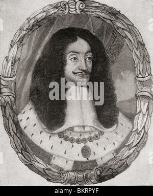 Charles II, 1630 à 1685. Roi d'Angleterre, d'Écosse et l'Irlande. Banque D'Images