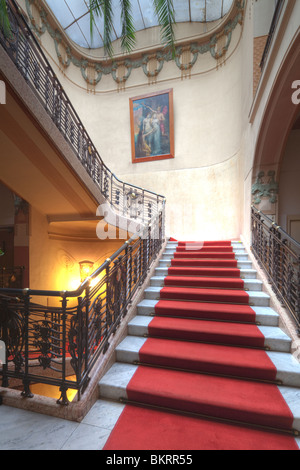 L'Hôtel Evropa, escalier, Wenceslas Square, Prague, République Tchèque Banque D'Images