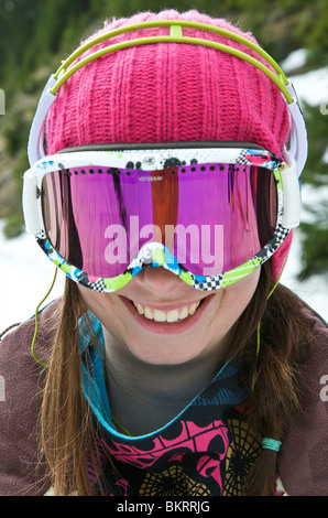 La Slovaquie, Jasna, portrait de jeune snowboarder Banque D'Images