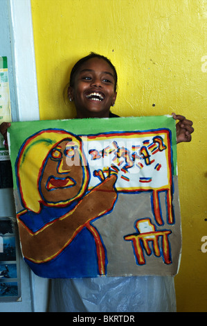 Curacao, étudiant d'une école primaire Banque D'Images