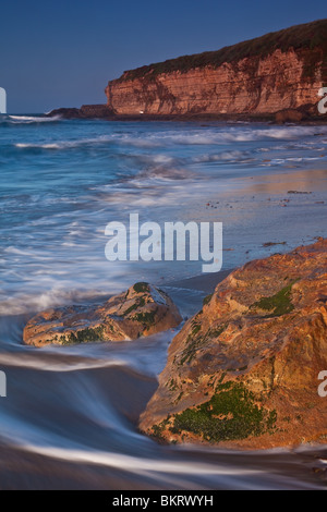 Tôt le matin jusqu'à 4-mile beach près de Santa Cruz en Californie, USA. Banque D'Images